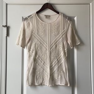 Lucky Brand cream lace top